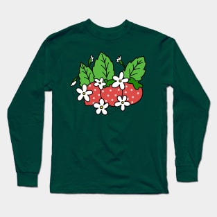 Flowery Strawberries Long Sleeve T-Shirt